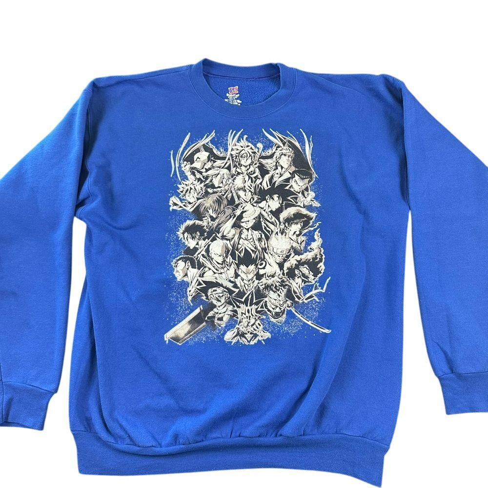 Shonen Anime Main‎ Characters Collage Graphic Crewneck Sweatshirt Size 2XL